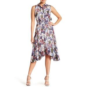 Grey Jason Wu Work + Sea Womens A Line Dress Multicolor Floral Lined 2 NWT